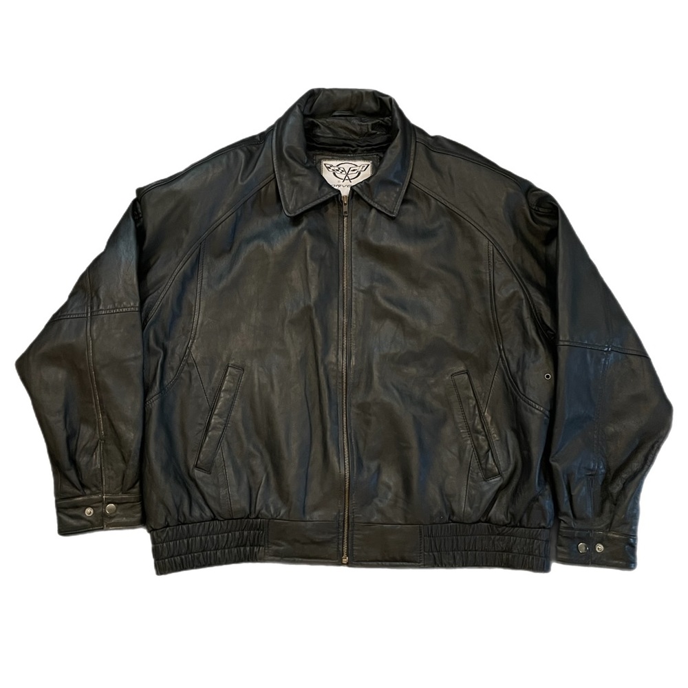 SOLD: VINTAGE CORVETTE LEATHER BOMBER JACKET